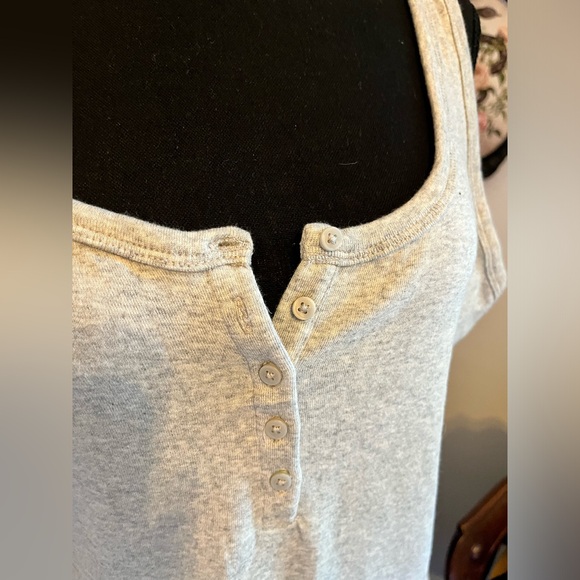 GAP Soft grey fit and flare button up skater dress sz LG - Picture 3 of 5